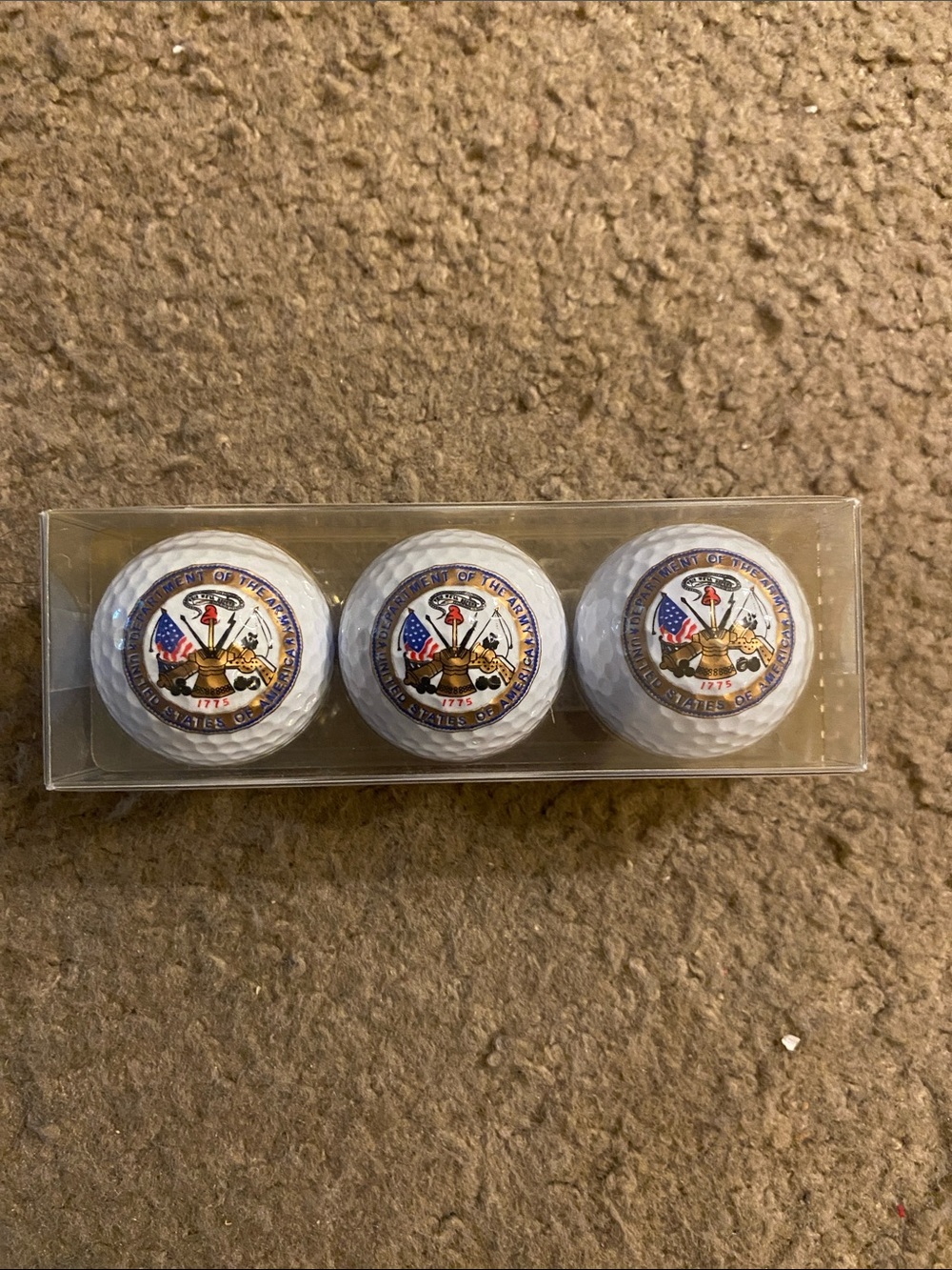 Spalding White Army Golf Ball Trio in Clear Display